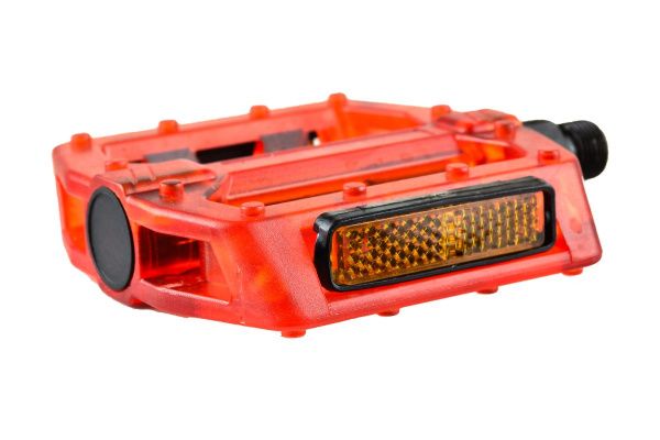 Педали FEIMIN FP-801red,110*100мм,BMX,база пластик,стальная ось,327гр,красные,подшипник